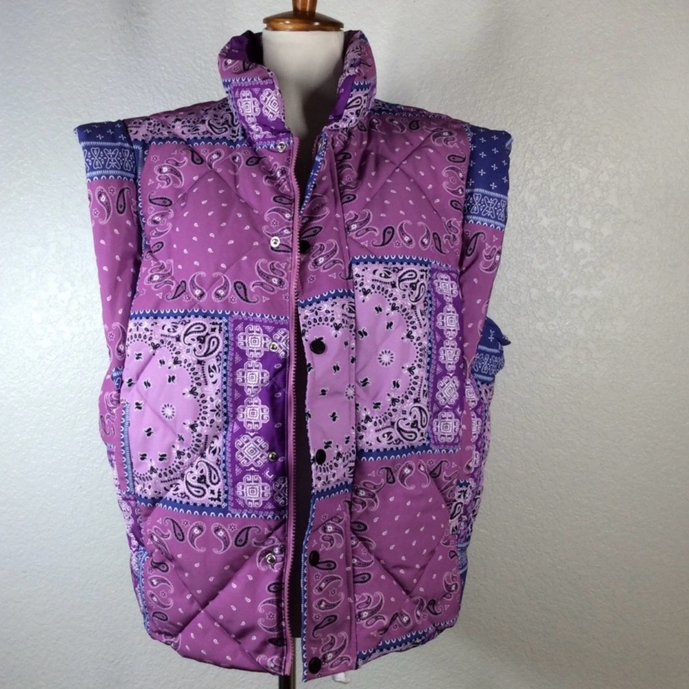 Pistola Purple and Pink Puffer Jacket with Bohemian Patchwork - Picture 5 of 5